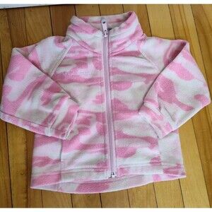 Columbia toddler fleece full zip jacket size 2t camo pink white camping hiking